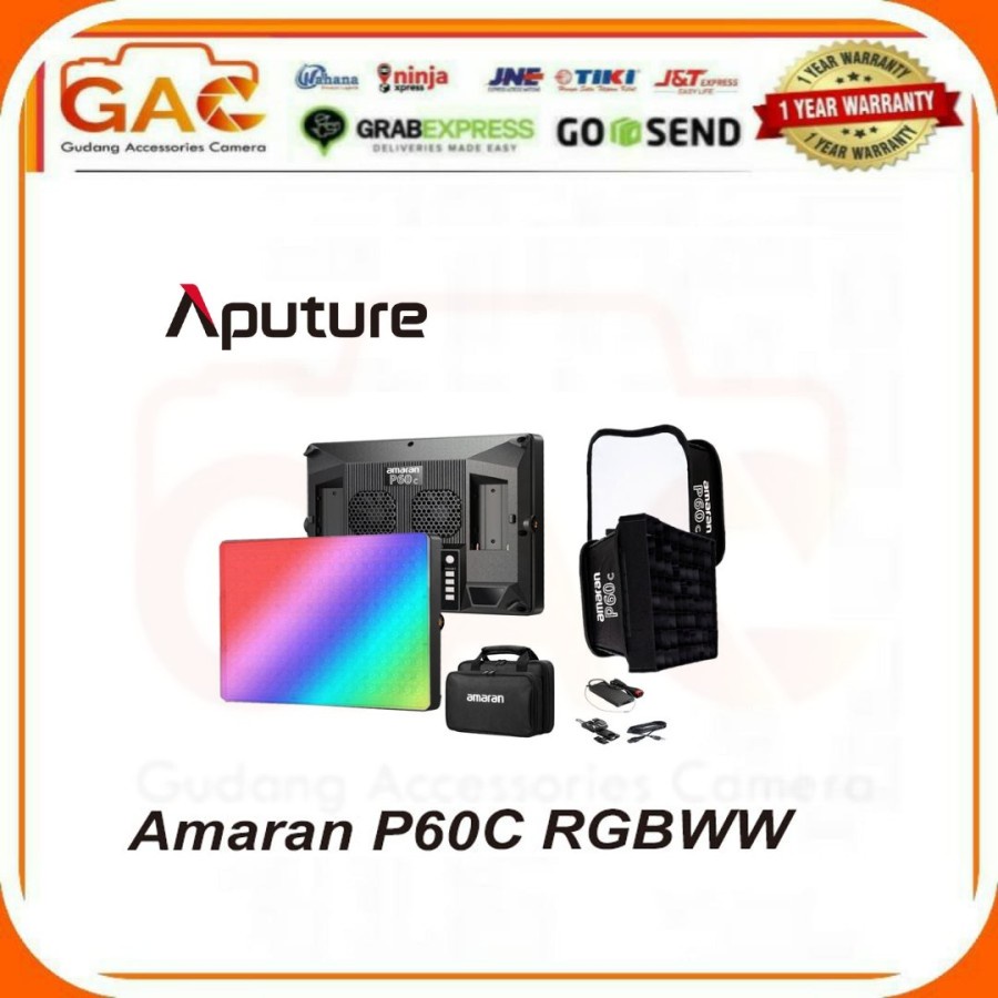 Aputure amaran P60c RGBWW LED Panel 3 Light Kit / P60c 3L - ORI RESMI