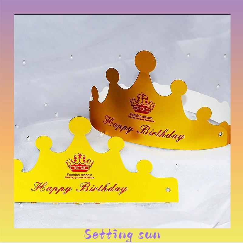 Topi ulang tahun yang dapat disesuaikan  ulang tahun dewasa anak-anak berbentuk kue  topi lipat mahkota pesta TN