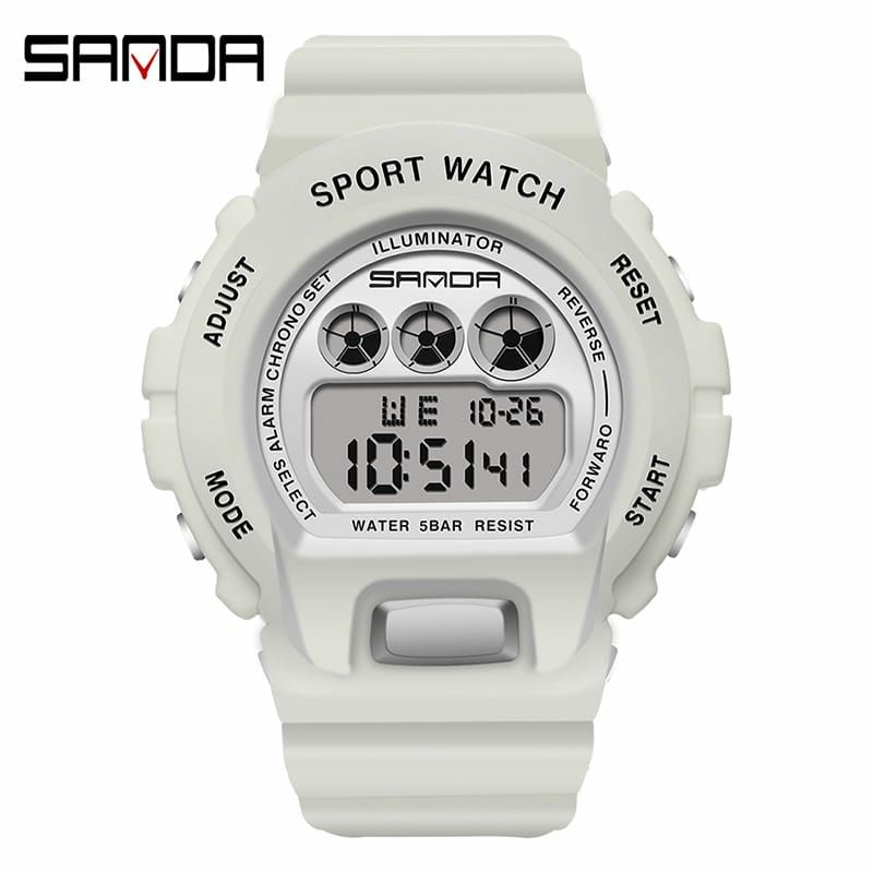 SANDA 2018 WARNA FAVORIT PILIHAN Jam Tangan Wanita Pria Digital Sport EL Backlight Tali Rubber Anti air