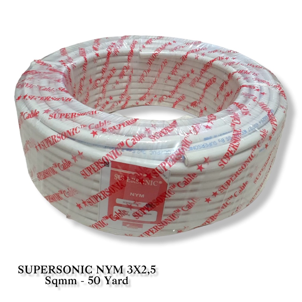 Kabel Listrik Tembaga Kabel NYM 3x2.5 Supersonic Kabel Tunggal Kabel Kawat Kabel Lidi 45m 45 meter