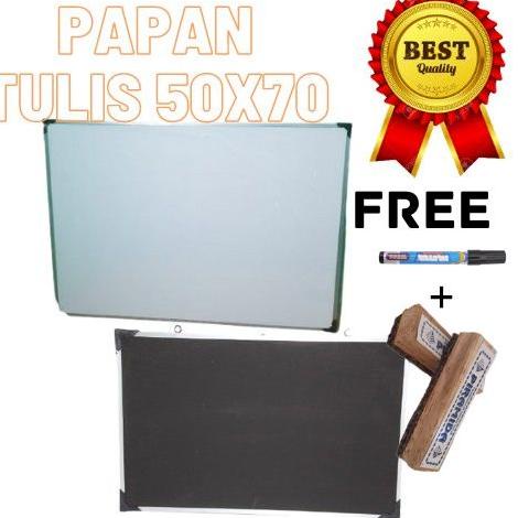 

PRODUK- PAPAN TULIS/WHITEBOARD BOLAK BALIK SPIDOL DAN KAPUR TULIS 50X70CM FREE SPIDOL + PENGHAPUS .