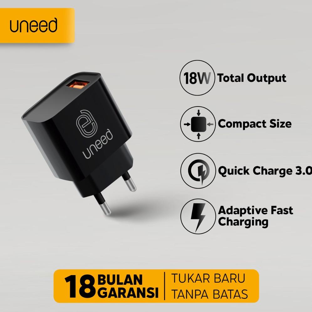 UNEED QuickPlug Wall Charger Quick Charge 3.0 Max 18watt UCH411