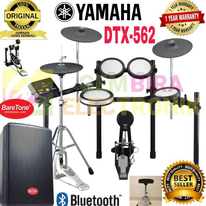 Jual PAKET KOMPLIT DRUM ELEKTRIK YAMAHA DTX562 AKTIF SPEAKER BARETONE