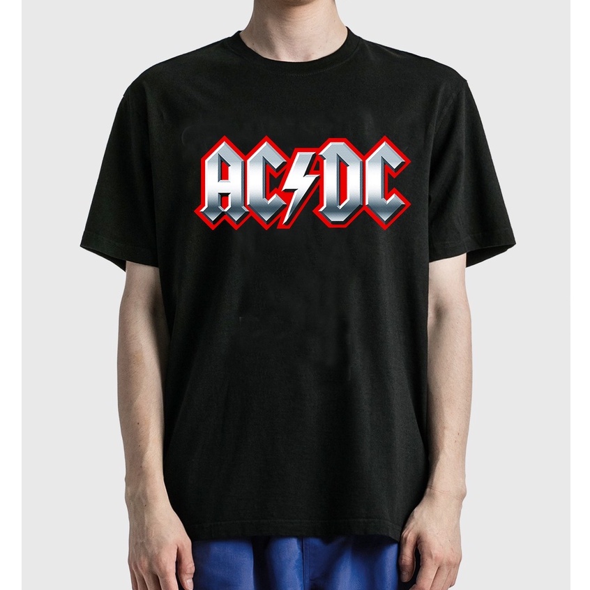 Kaos MusikSMTF Premium Dewasa 24s ACDC Logo Red Silver