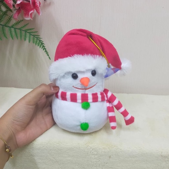 Boneka Natal Snowman 18cm/boneka christmas/snowball/Boneka Bola Salju/Aksesoris Natal