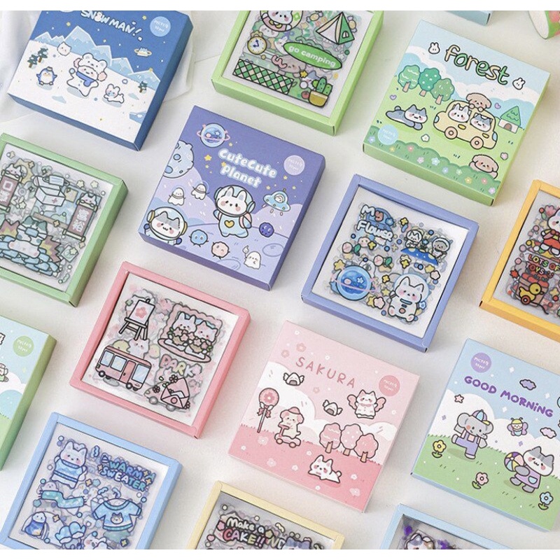 

(1 Lembar) Sticker Aesthetic Motif Kartun Anti Air Dekorasi