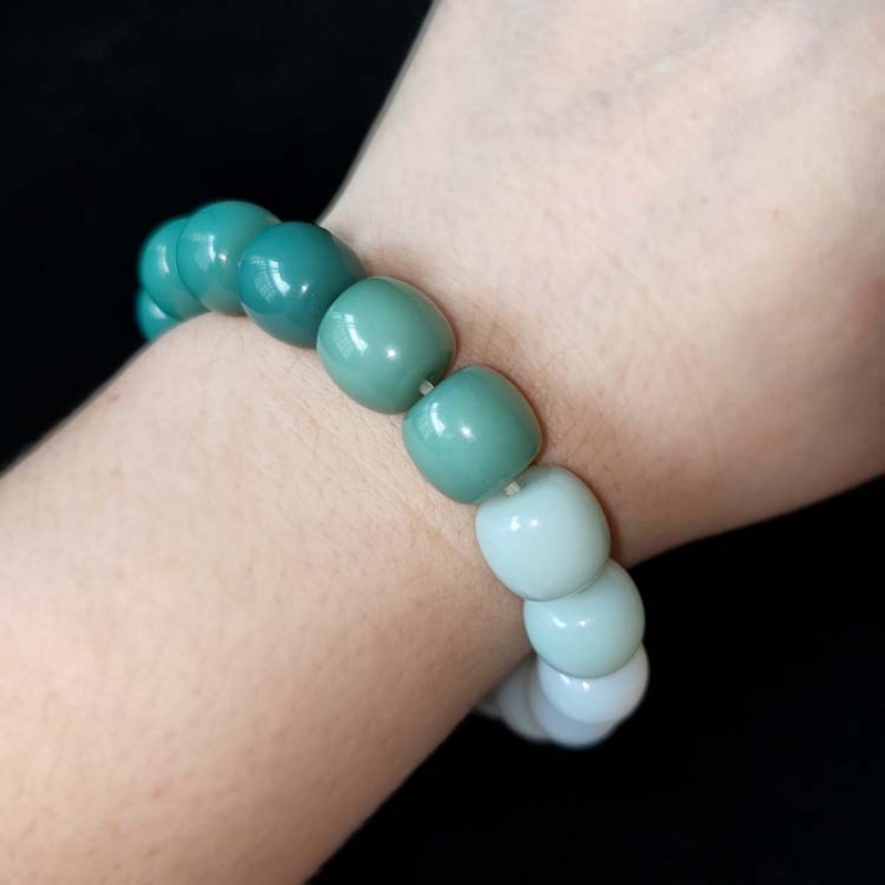 Gelang Manik-Manik Giok Buddha Warna Gradasi Untuk Pria Dan Wanita