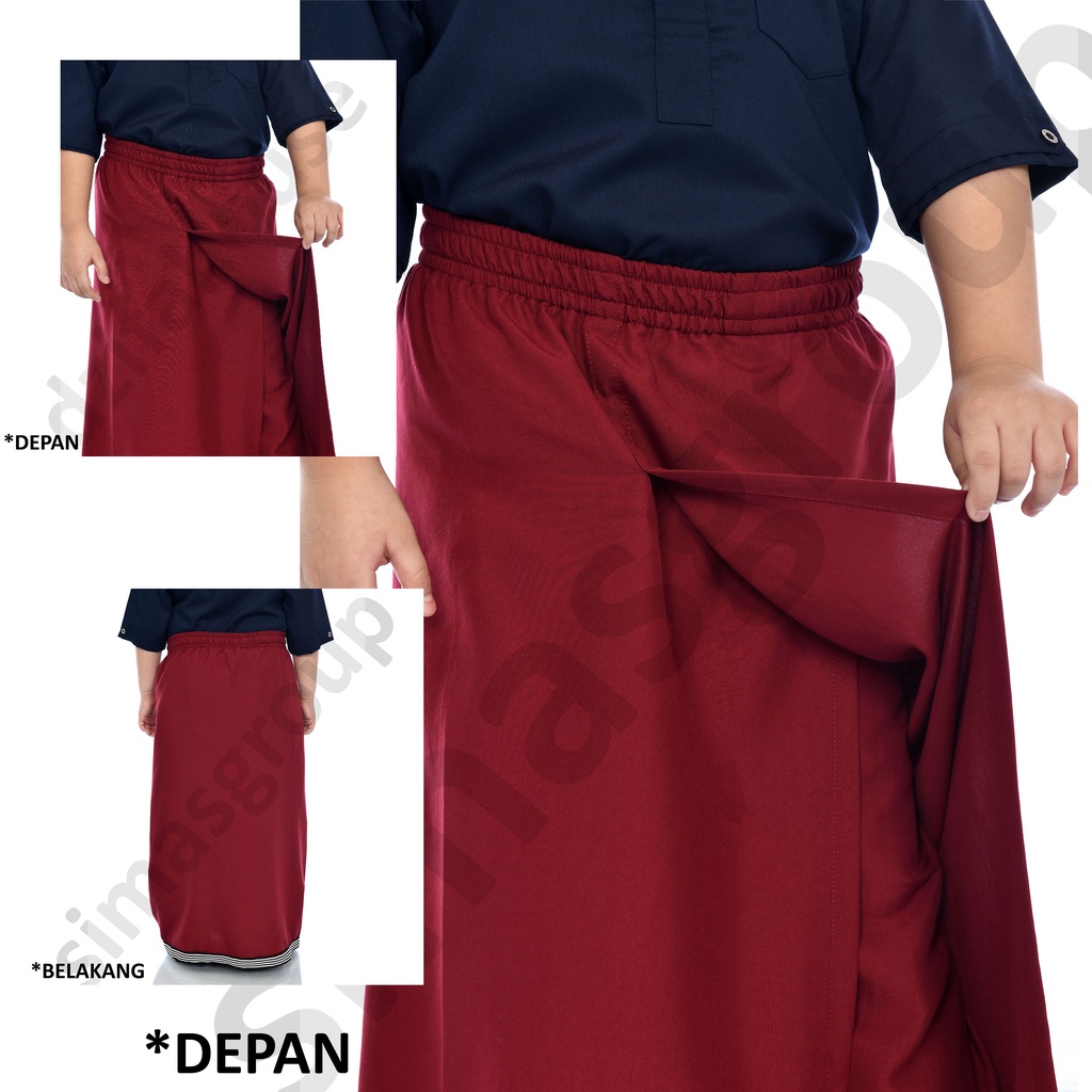 EL-NAFFA Sarung Celana Anak. Sarung Anak Instan. Sarwal Anak Usia 4-12 Tahun, Motif Polos  Combinasi List SaA