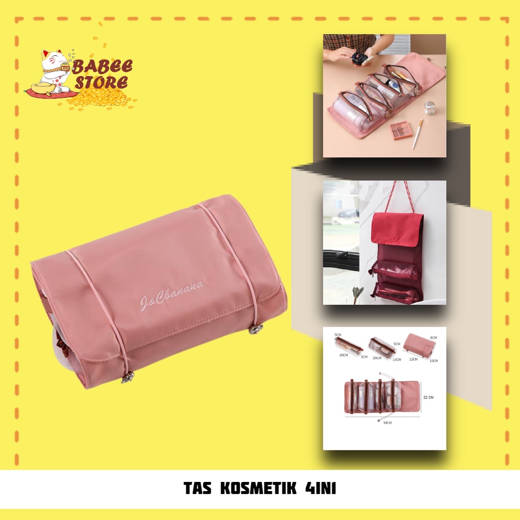 BABEE - TAS KOSMETIK TAS MAKE UP 4IN1 / TAS MAKEUP TRAVEL / TAS KOSMETIK KOREA