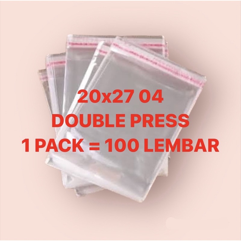 20x27 04 100 PCS | PLASTIK OPP SEAL PACKING BAJU GARMEN