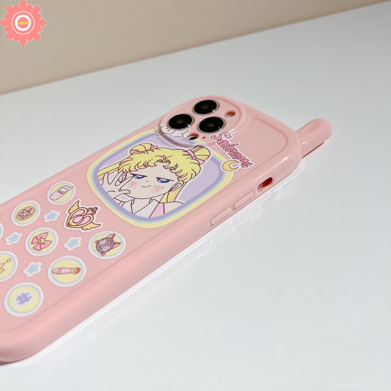 Sailor Moon Case Handphone Motif Anime Jepang Untuk IPhone 11 12 13 14 Pro MAX XR 7 8 Plus X XS MAX SE