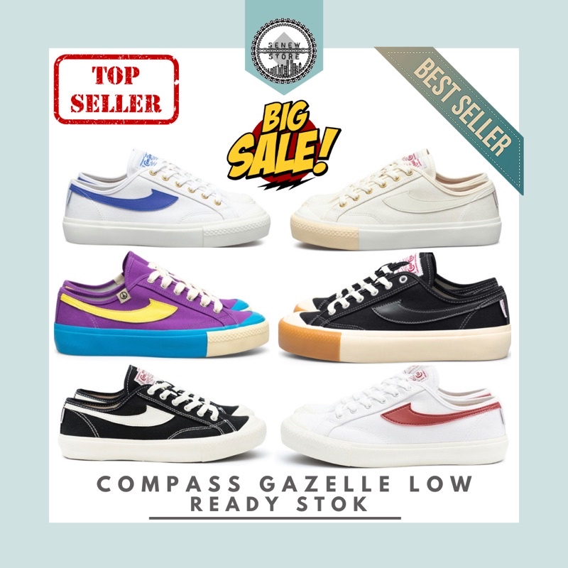 Compass Gazelle Matcha Blackwhite Pinkfrost Low Murah Original Not Proto Retrograde Bmb Slip-on Jaso