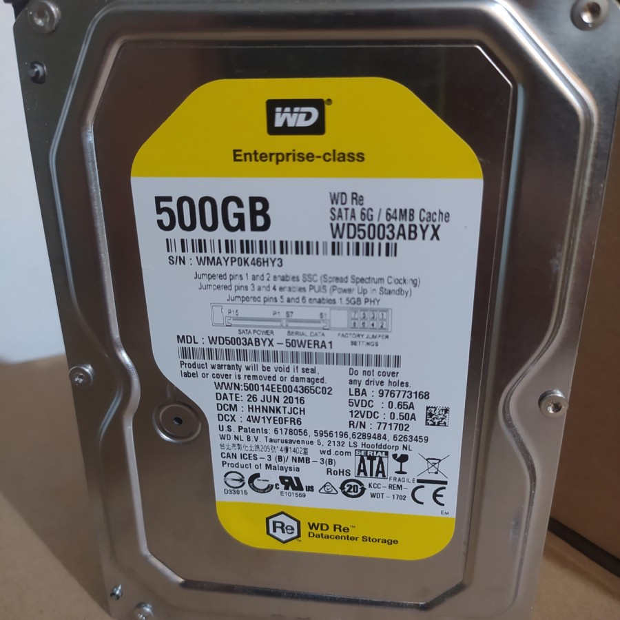 hdd/hardisk 3,5 internal 500gb WD re Enterprise-class