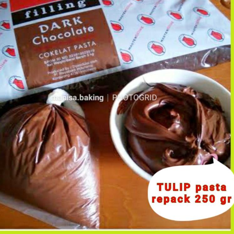 

Top Product--TULIP FILLING COKLAT REPACK 250 GR SELAI COKLAT PASTA COKLAT