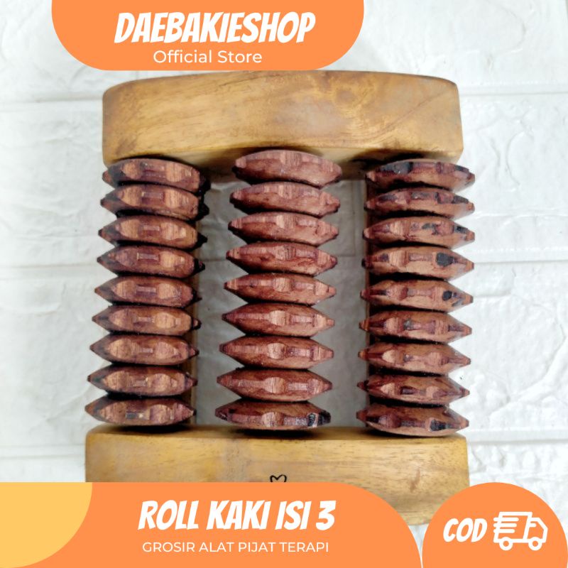 COD SIDOARJO Alat Pijat ROLL KAKI Kayu Sonokeling untuk Kaki 3 Gerigi untuk telapak kaki / melancark