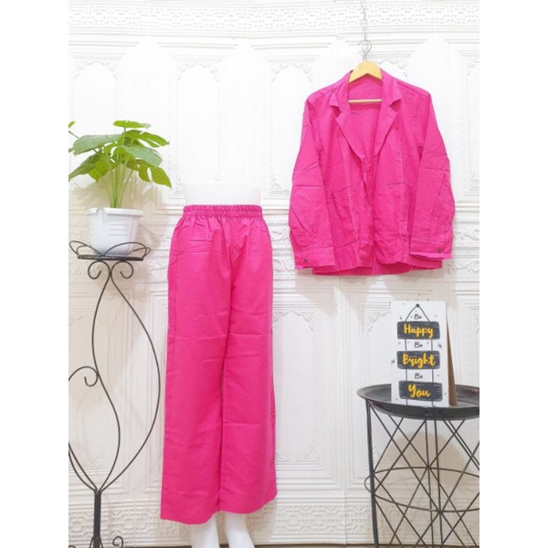 AYODIA BLEZER SET | ONESET LINEN RAMI HQ TERMURAH