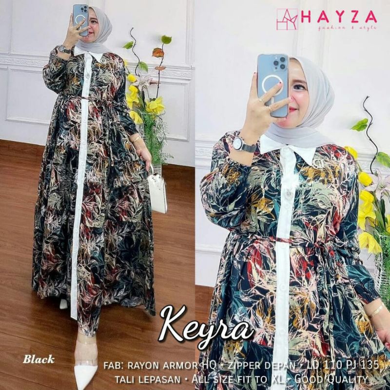 Ready Keyra maxy COD Dress wanita muslimah Gamis baju midi muslim wanita gaun lebaran oneset hijab s