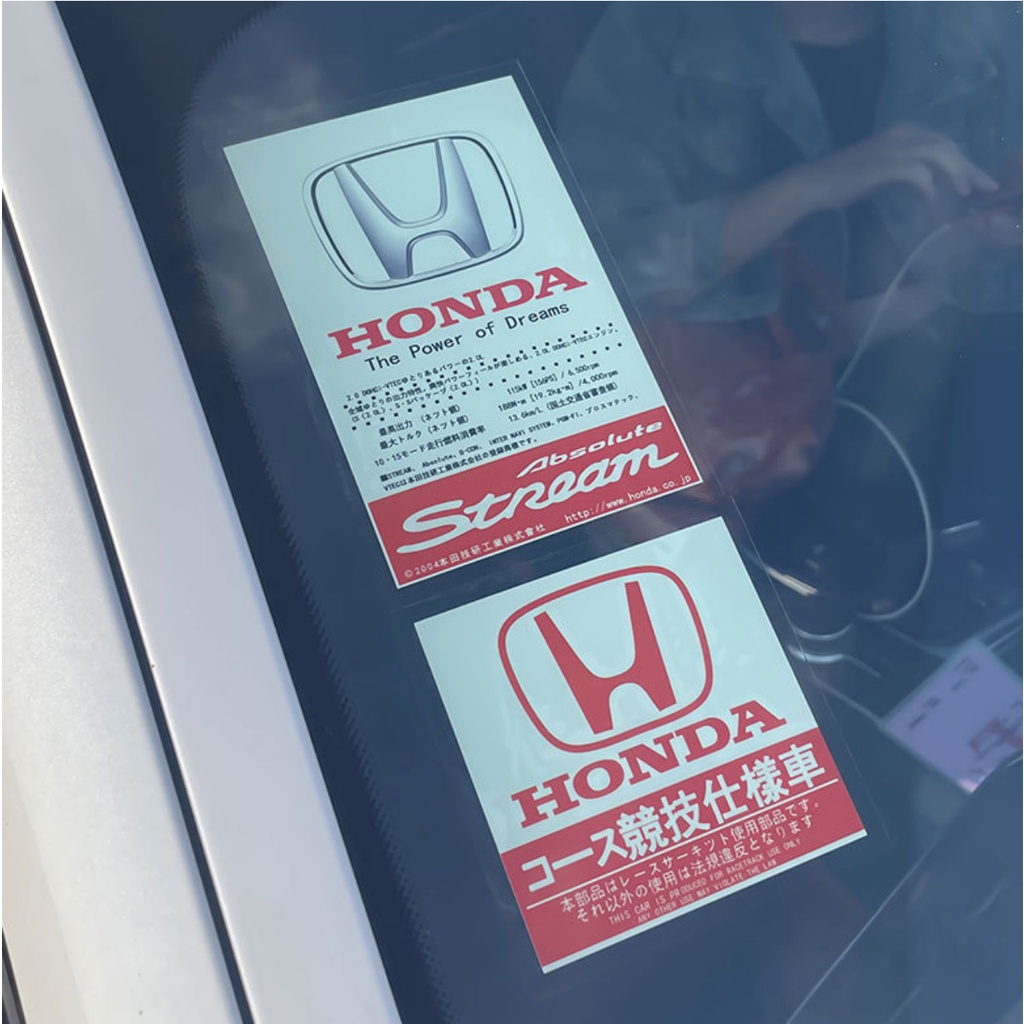 Stiker dari dalam Kaca Mobil Logo Mobil EURO CAR x JDM Toyota Honda