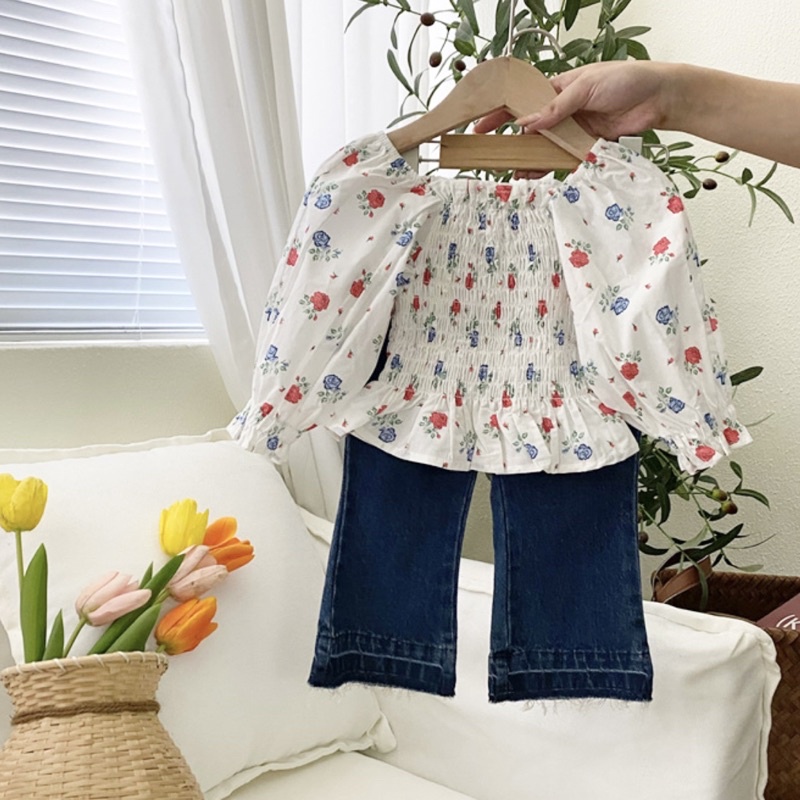 Rossy set baju anak perempuan celana jeans