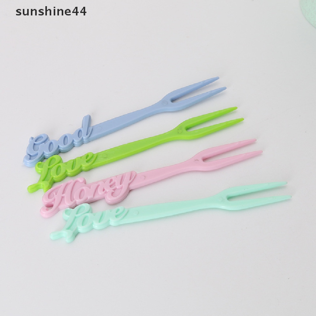 Sunshine 20pcs / set Garpu Buah / Snack / Dessert / Salad Desain Lucu Untuk Anak