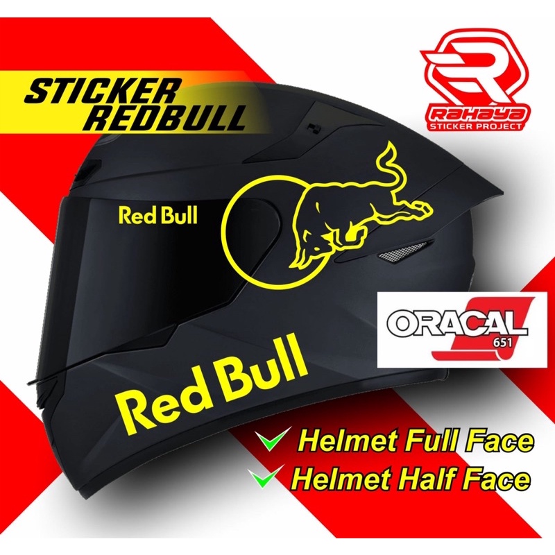 cutting sticker helm redbull(satu set)