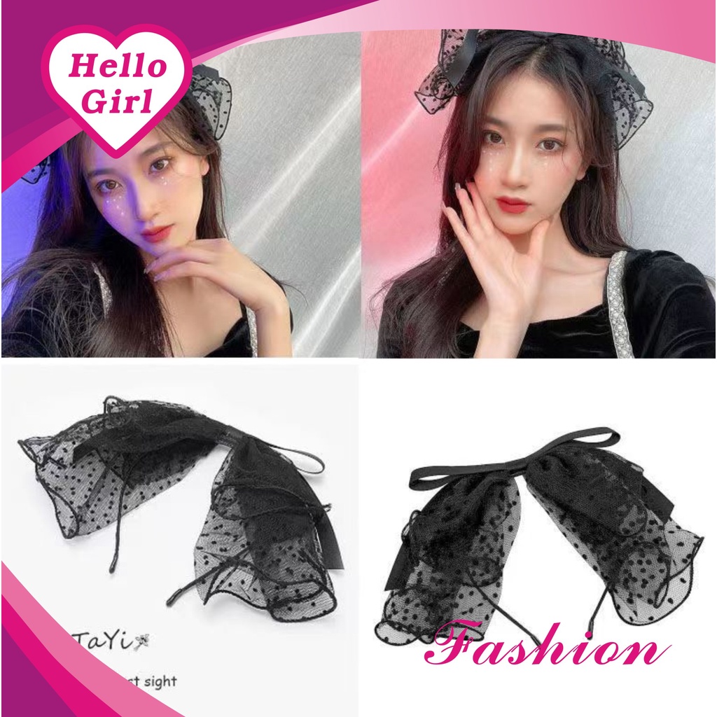 (Hello Girl)B34 Bando Wanita Bandana Wanita Pita Besar Renda Gaya Korea Import