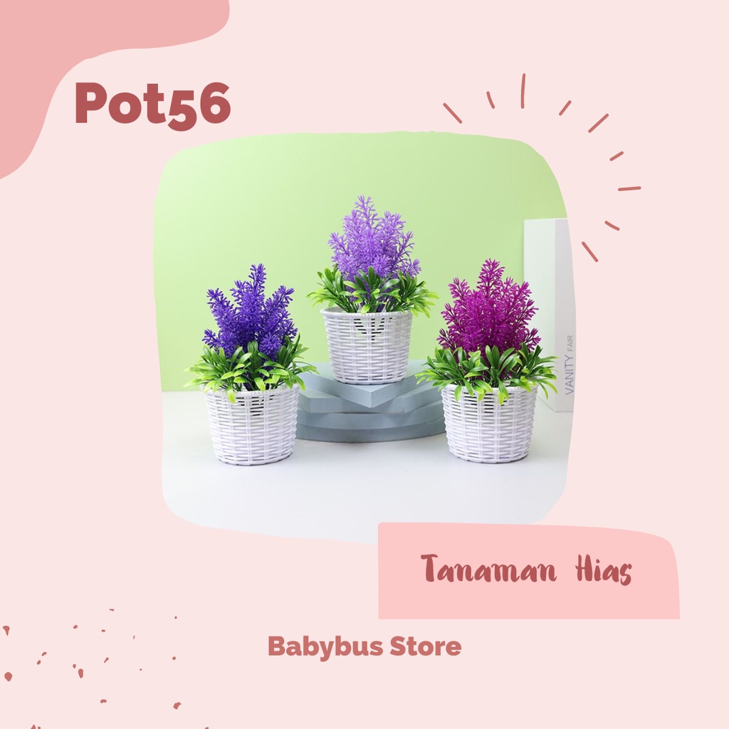 BBS Pot56 Ornamen Tanaman Bonsai Artificial Tanaman Phoenix Flower Decoration Pot Bunga Hias Dekorasi Meja