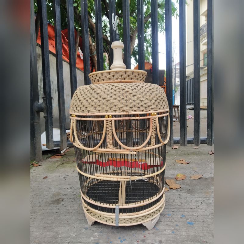 SANGKAR / KANDANG PERKUTUT ROTAN MODEL MATARAMAN