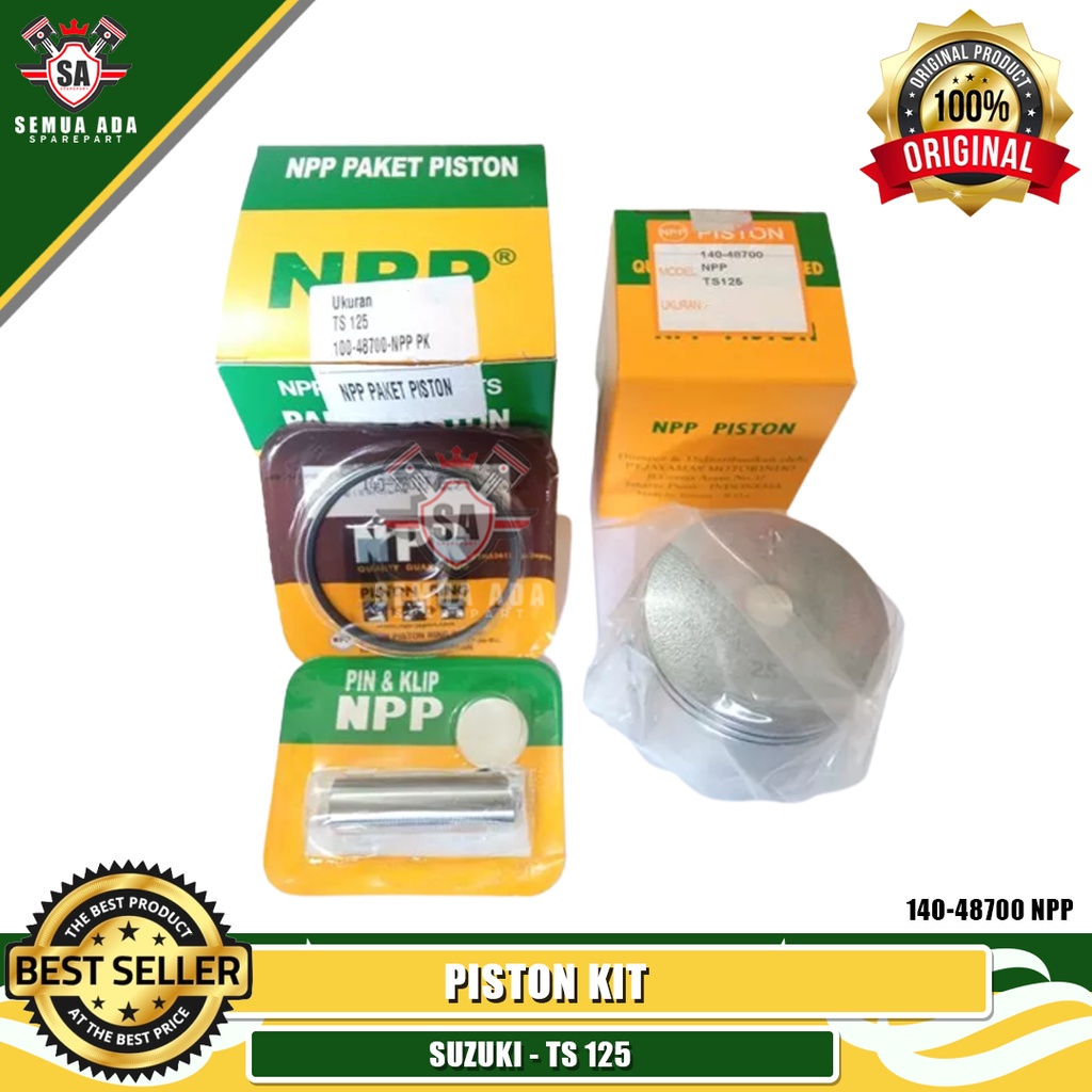 [ NPP ORIGINAL 100% ] PISTON KIT - PAKET SEHER NPP TS 125 OVERSIZE STD 25 50 75 100 125 150 175 200