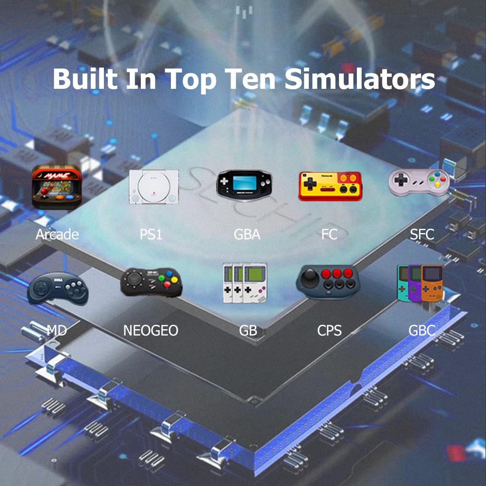 X12 Plus 7 &quot; Game Retro Built-In 10000 + Game Layar 16G Dengan Dual Rocke Joystick Mini Video Player