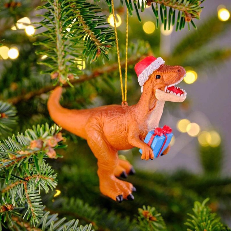 Ornamen Gantung Bentuk Kartun Dinosaurus Bahan Akrilik Untuk Dekorasi Pohon Natal