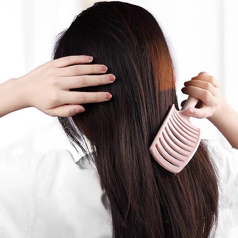 Sisir Pijat Kulit Kepala Wanita Bentuk Melengkung Besar Untuk Salon