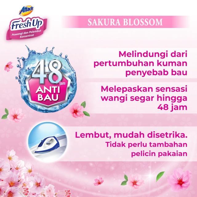 Attack Fresh Up Softener Pewangi Sakura Blossom 650 mL Twin Pack