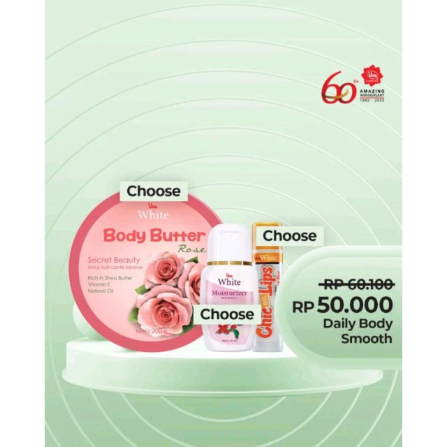 Paket 1 Viva Body Butter 1 Viva White Moisturizer 1 Viva Chic On Lips