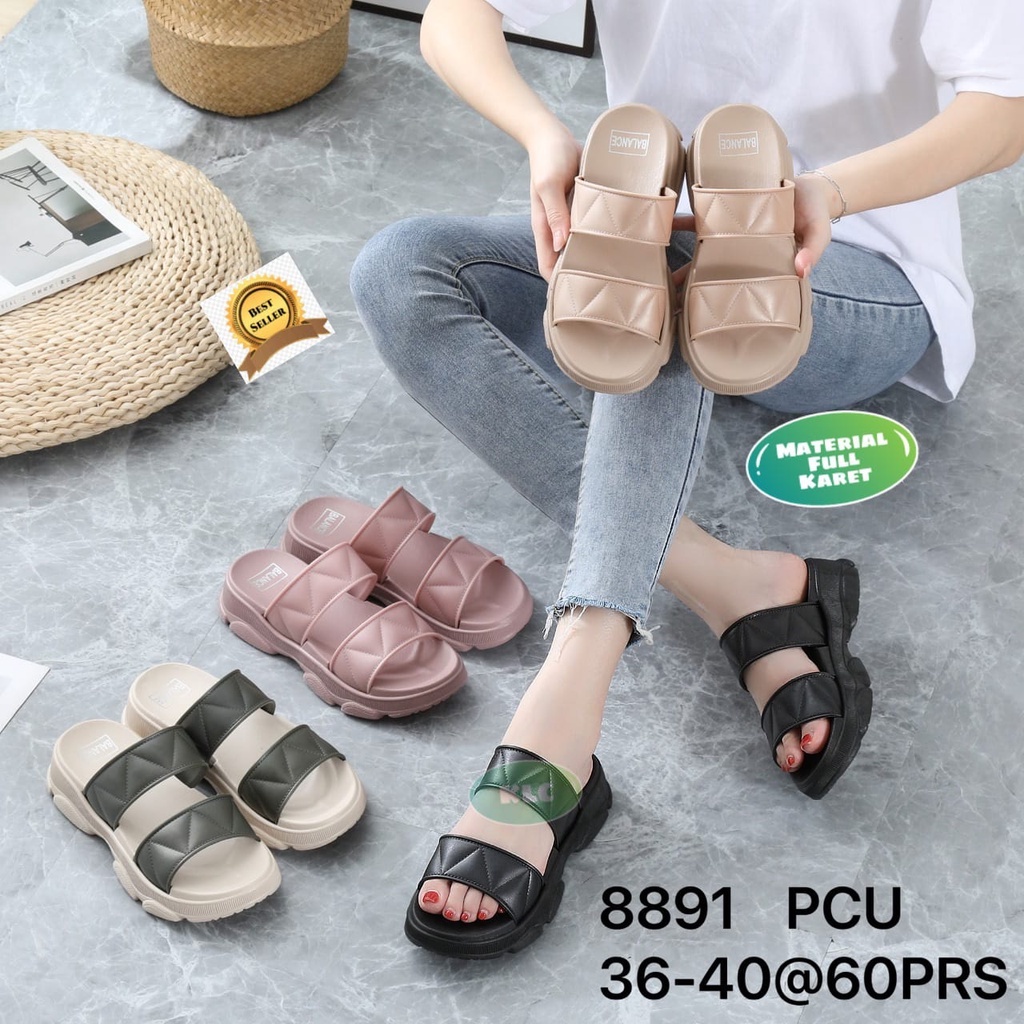 balance 8891/sandal wedges jelly perempuan sendal selop wanita kekinian