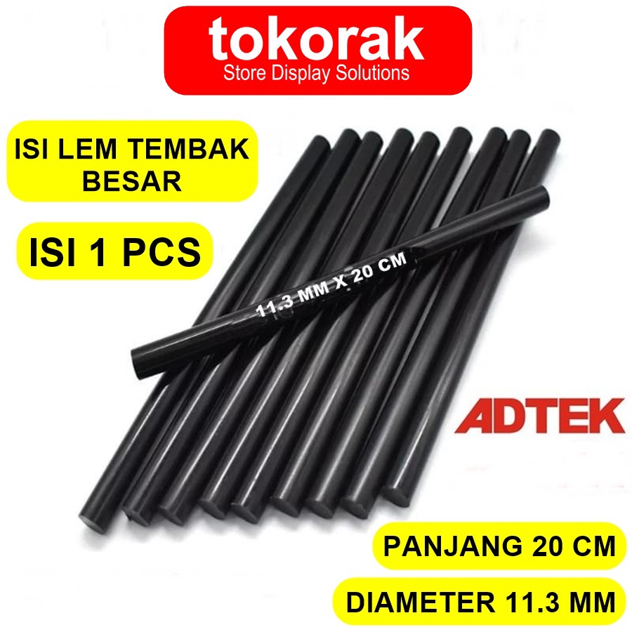 ISI LEM TEMBAK BESAR HITAM - GLUE STICK - LEM BAKAR - REFILL GLUE GUN