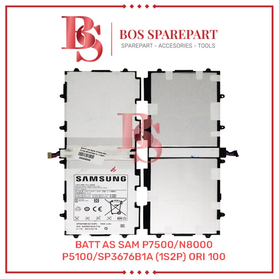 BATTERY AS SAMSUNG P7500 /N8000/P5100/SP3676B1A (1S2P) ORI 100 / BATERAI / BATRE