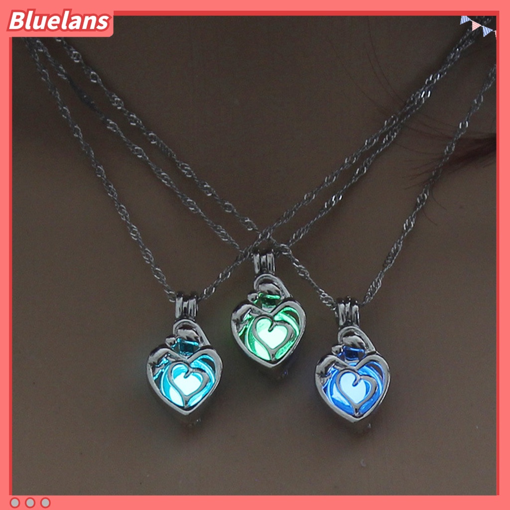 Kalung Luminous Bentuk Hati Bahan Alloy Anti Karat Untuk Wanita