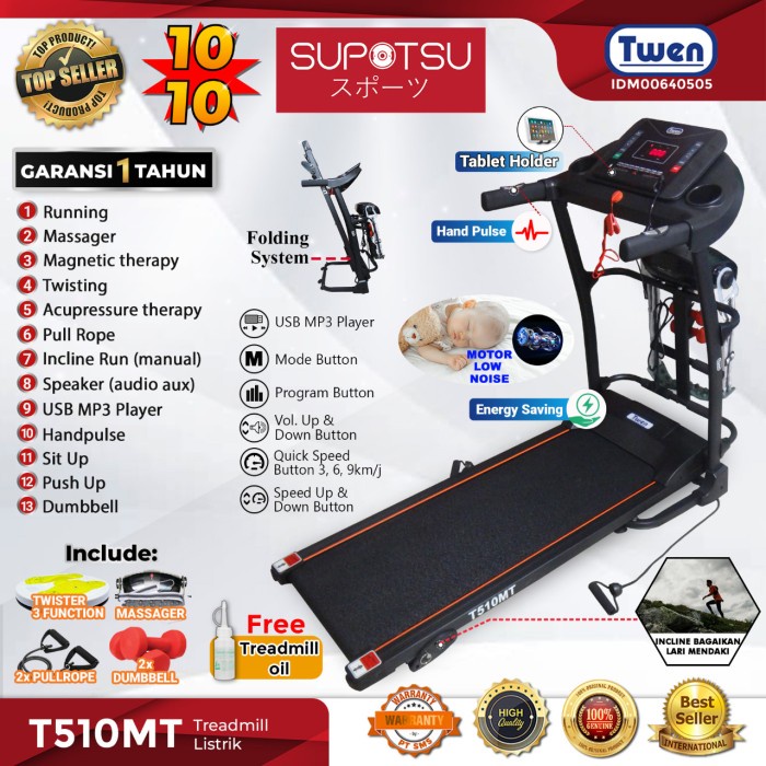 Tramp Treadmill Twen T510Mt - Treadmill Listrik - Treadmill Elektrik