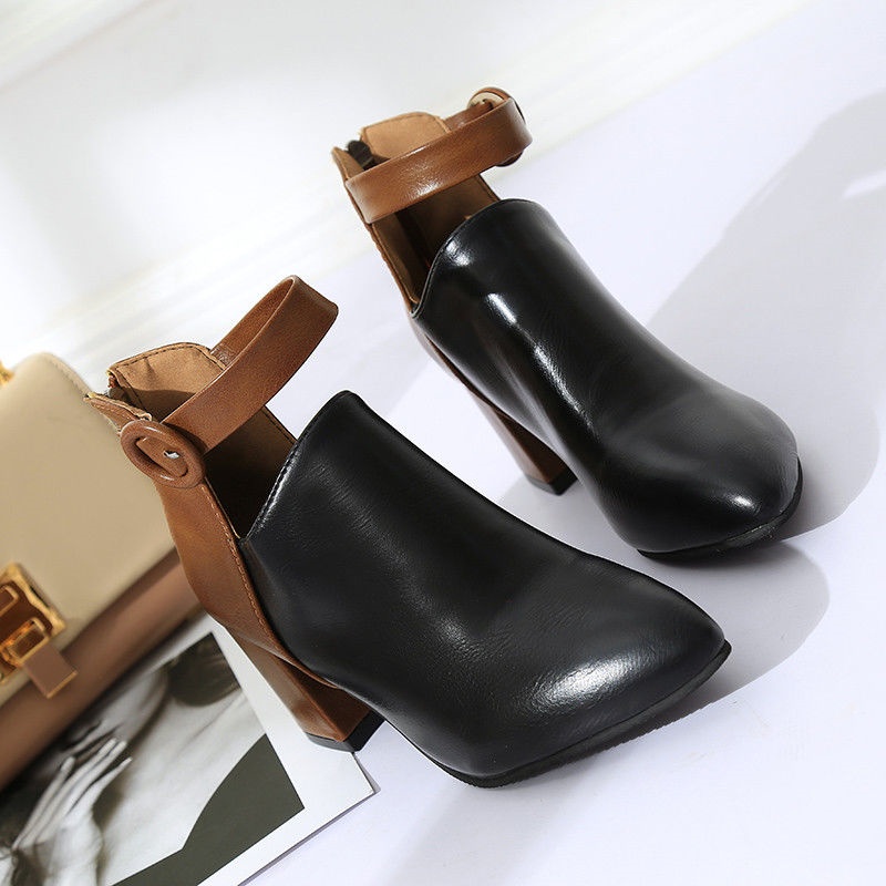 ✅PINKEY P085 Sepatu Boots Korea Import Shoes Wanita Model Mid Heels Tebal