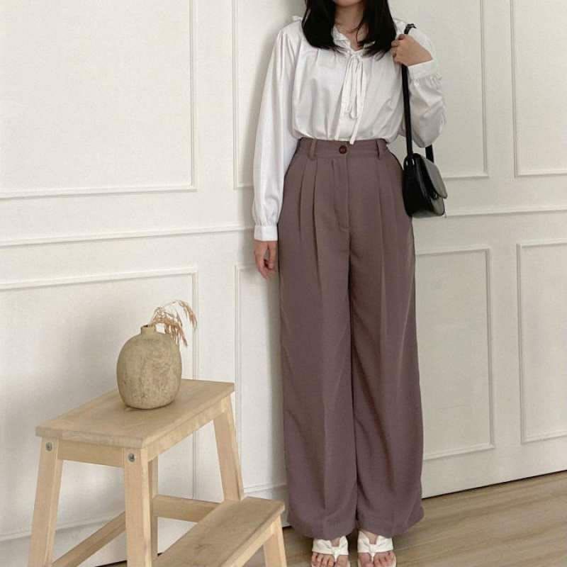 Loose Pantas Trousers Wanita - Celana Anti Kusut - Celana Kulot Wanita