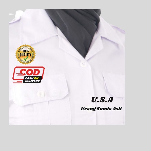 BAJU KEMEJA PUTIH WANITA DEWASA LENGAN PENDEK / KEMEJA WANITA PUTIH /PDH /ASN/PEMDA