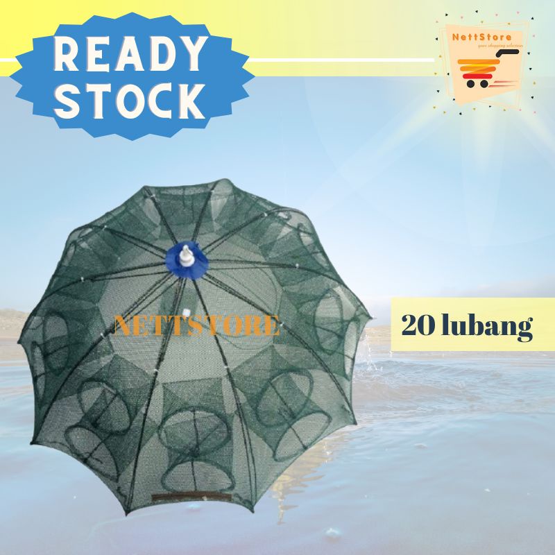 Bubu Payung Jaring Perangkap Ikan Udang Kepiting 20 Lubang