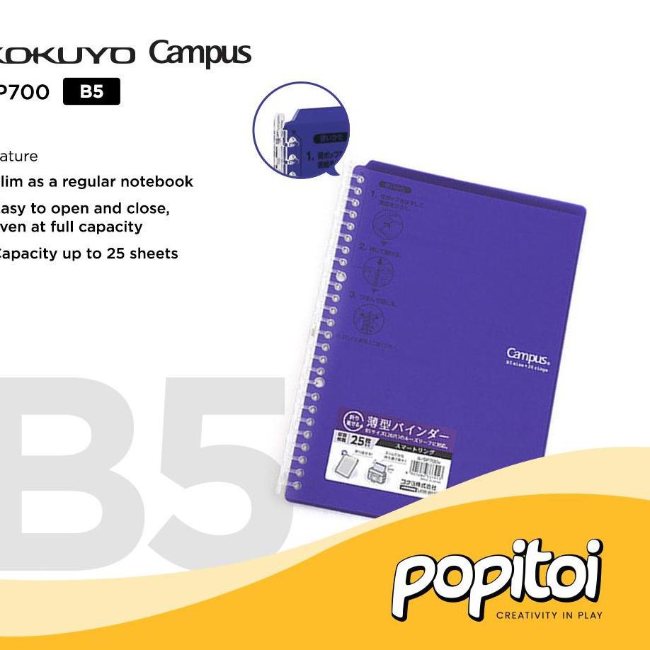 

⇳ KOKUYO Campus Smart Ring Loose Leaf Binder B5 High Capacity 360 SK88