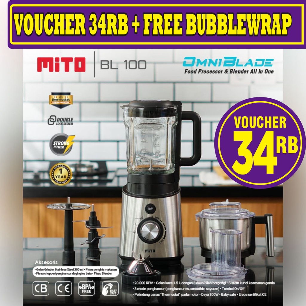 MITOCHIBA MITO FOOD PROCESSOR BL100 BL 100 OMNI BLADE GARANSI RESMI