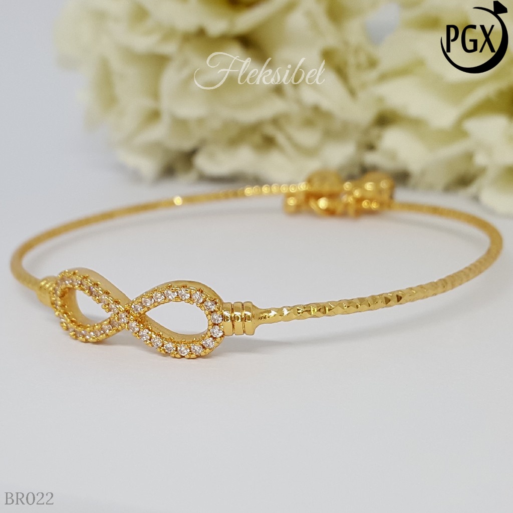 PGX Gelang Bangle Fleksibel Perhiasan Xuping Lapis Emas - BR022