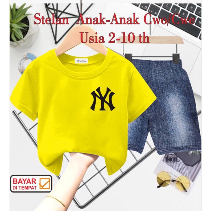 ((IB))SETELAN ANAK2 UNISEX SEMI JEANS/NY DIGITAL SABLON