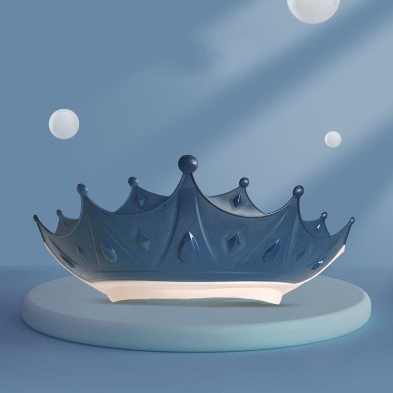 Topi Keramas Bayi Anak Crown Baby Shower Cap Topi Mandi Balita Mahkota Pelindung Mata Kepala Anak Silikon Topi Keramas Anak Bayi hingga Remaja Model Mahkota Premium Teba