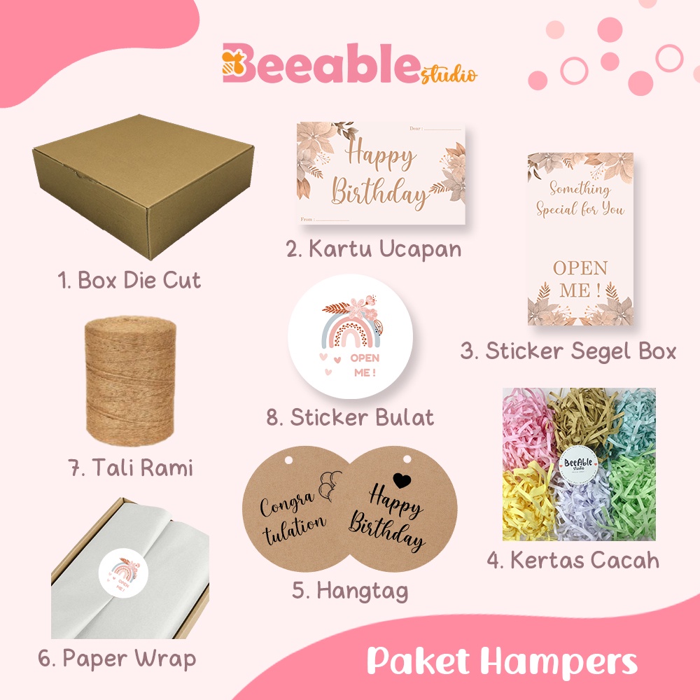 

Hampers Box Paket Lengkap Kotak Kado Gift Box Die Cut | Beeablestudio