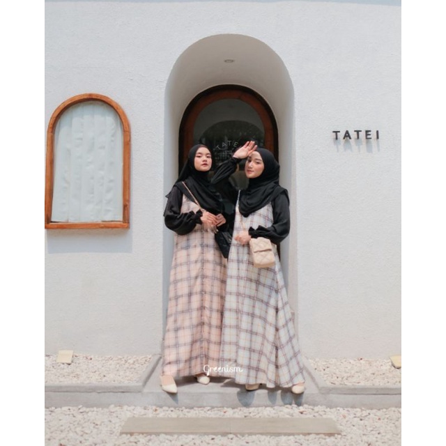 GITA DRESS BY GREENISM - Gamis Casual Motif Kotak-kotak Tartan